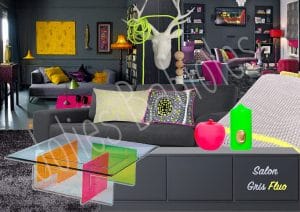 Salon gris fluo Planche Tendance coach deco Jolies Babioles