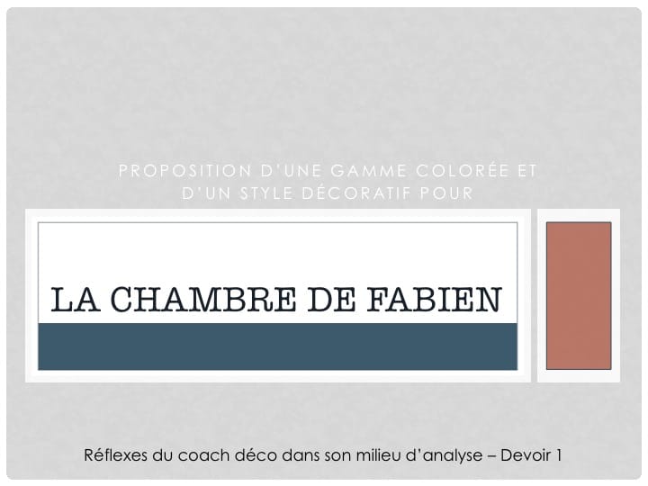 Devoir : La chambre de Fabien