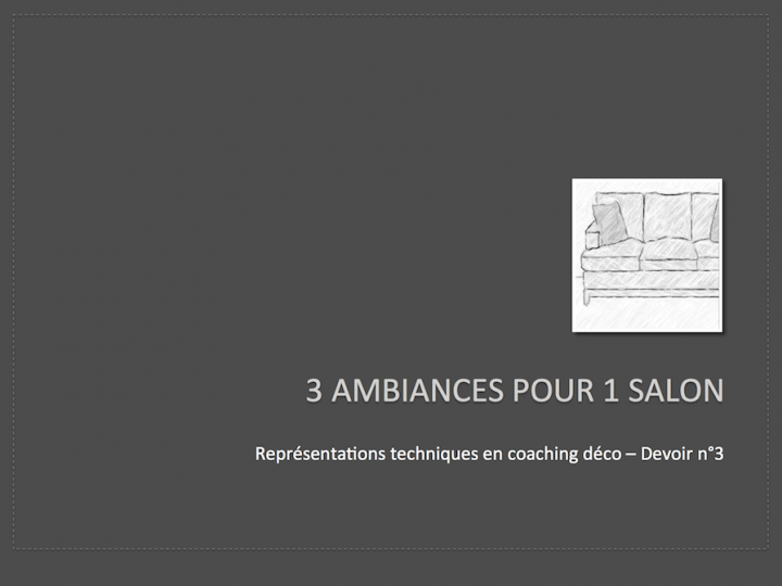 Devoir : 3 ambiances pour 1 salon