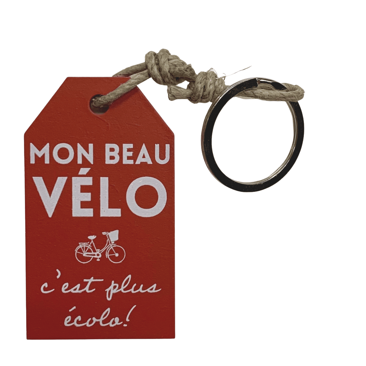 Porte-clés étiquette sérigraphiée - Mon beau vélo