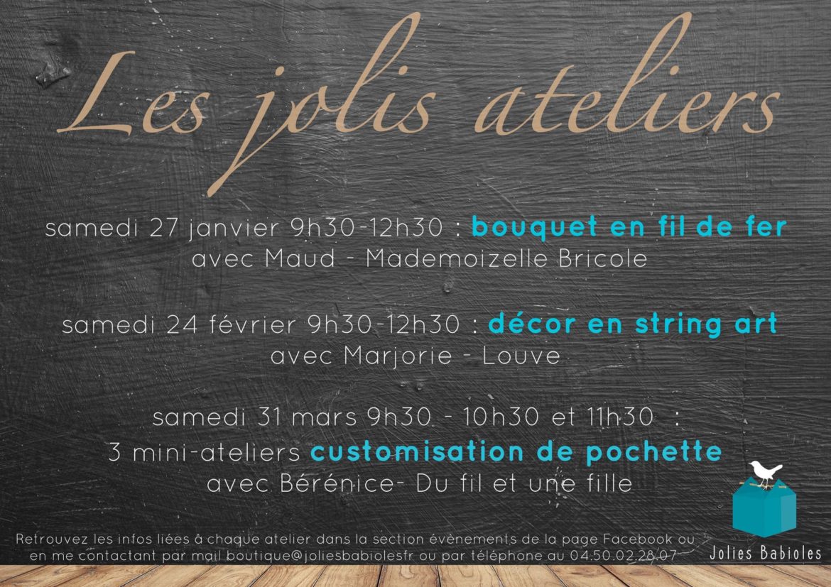 les jolis ateliers programme hiver 2018