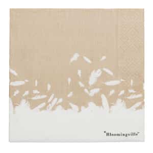 Serviettes plumes beige