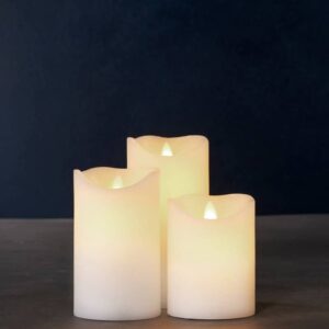 Coffret de 3 bougies LED cire blanche