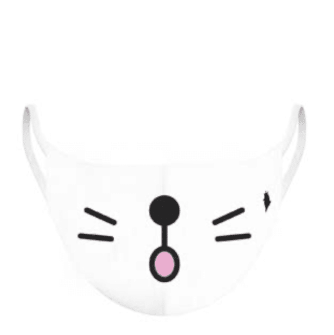 MASQUE 3/7 ans KAWAI STYLE CHAT BOUCHE "O" (Féminin) - Pô de vache