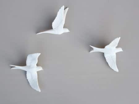 Oiseaux en vol porcelaine