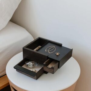 Boîte à bijoux MINI STOWIT Noir / Noyer