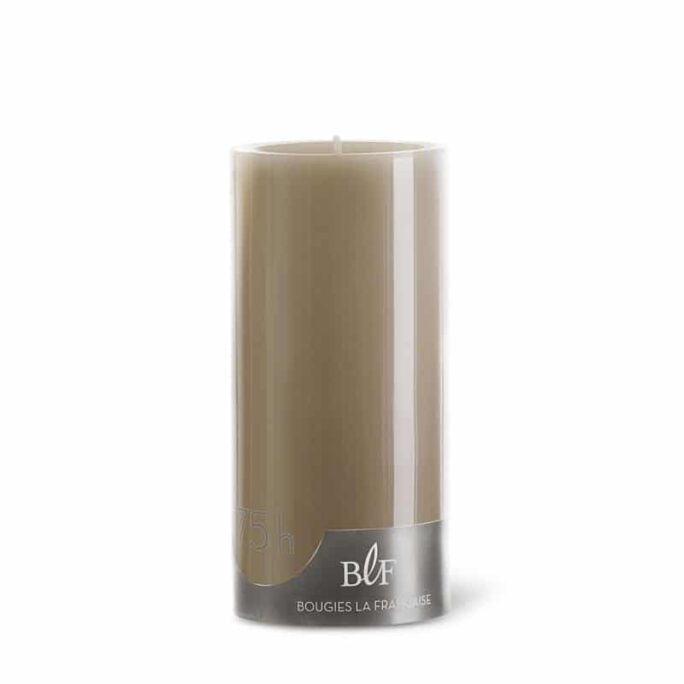 Bougie cylindrique 15cm 75h taupe