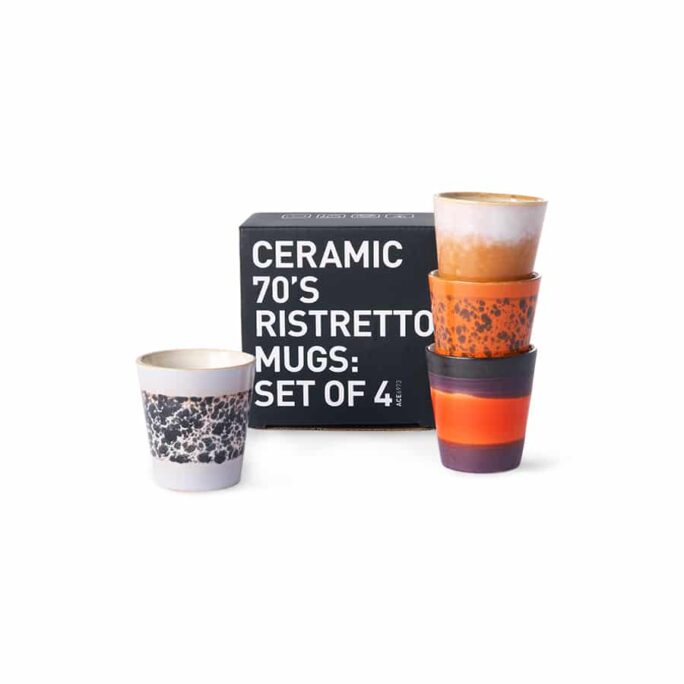 Tasse ristretto collection 70’S coloris RETRO (noir violet orange)
